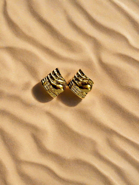 Geometric Gold Square Earrings
