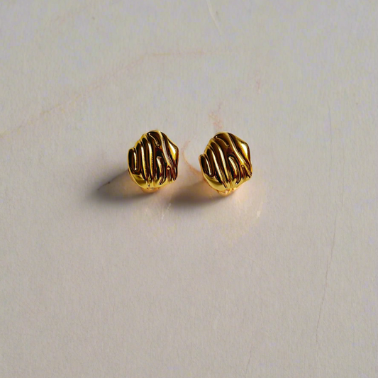 Textured Gold Drop Earrings