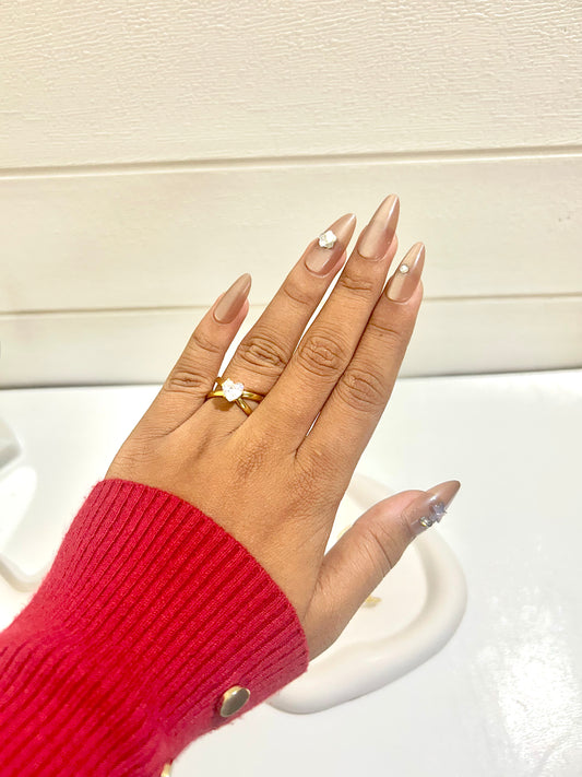 Heart Diamond Gold Ring