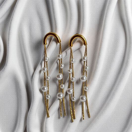 Pearl and Gold Accent Earrings