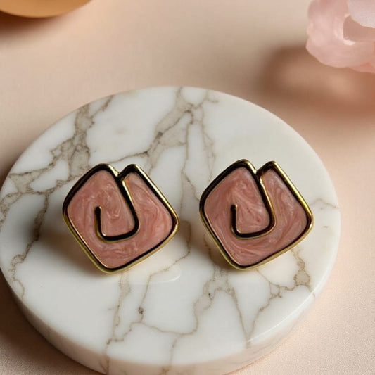 Pink Raisin-Style Textured Earrings
