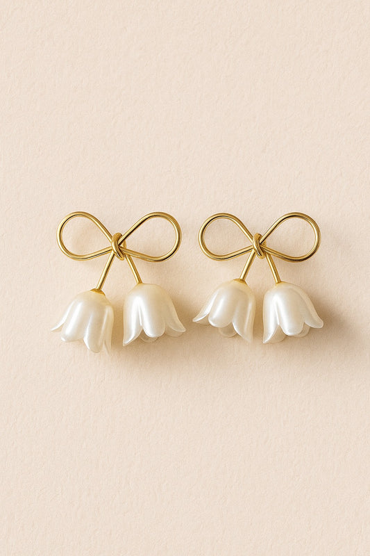 White Tulip Earrings 🤍